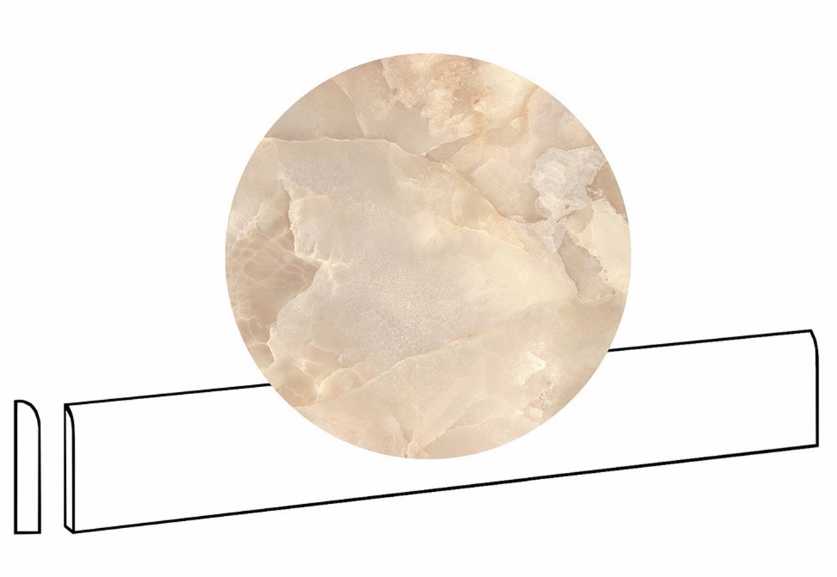 LPC Onice lasitettu jalkalista 7x60 04H Gold tasapintainen puleerattu keskitumma beige marmori