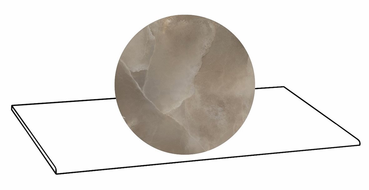 LPC Onice lasitettu porraslaatta 33x120 06L Orientale tasapintainen kiillotettu tumma ruskea marmori