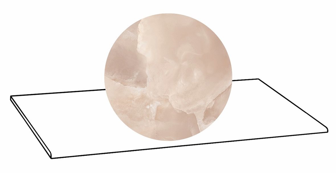 LPC Onice lasitettu porraslaatta 33x120 05L Coral tasapintainen kiillotettu keskitumma punainen marmori