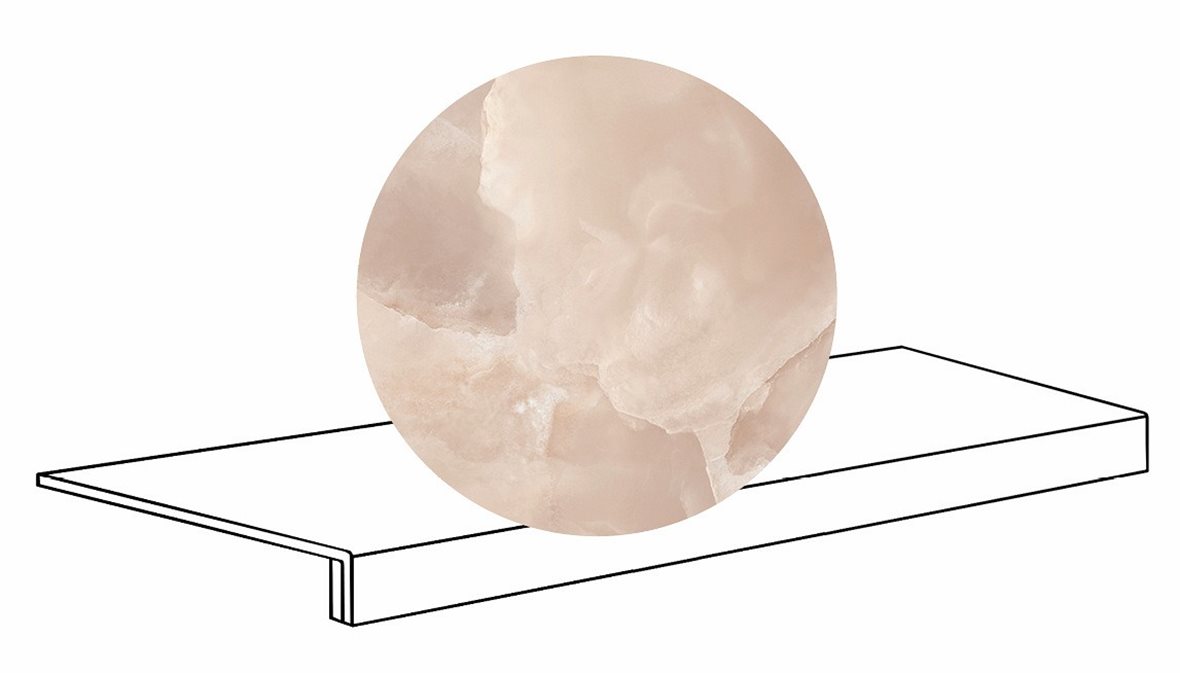 LPC Onice lasitettu porraslaatta reunalla 33x120 05H Coral tasapintainen puleerattu keskitumma punainen marmori