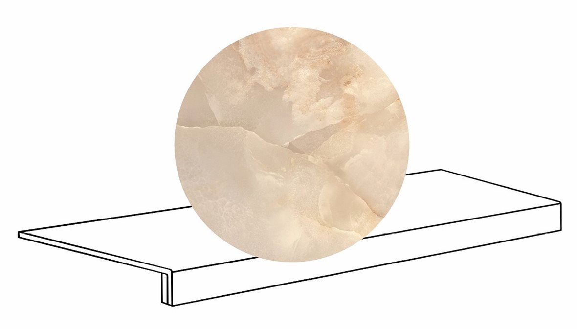 LPC Onice lasitettu porraslaatta reunalla 33x120 04H Gold tasapintainen puleerattu keskitumma beige marmori