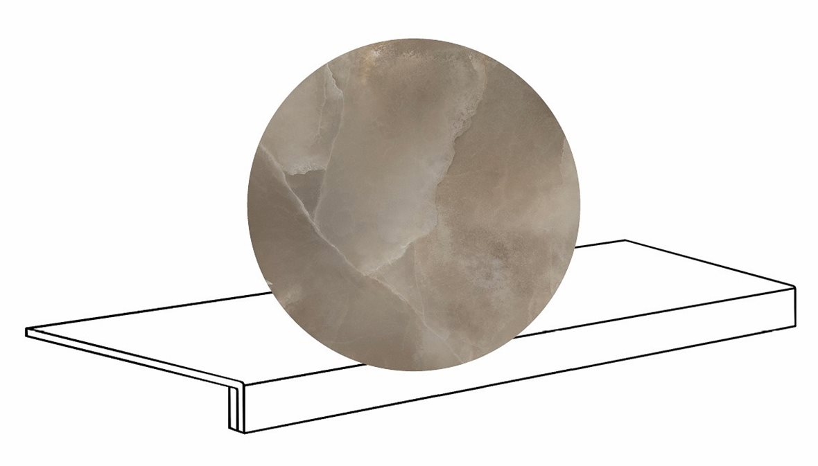 LPC Onice lasitettu porraslaatta reunalla 33x120 06H Orientale tasapintainen puleerattu tumma ruskea marmori
