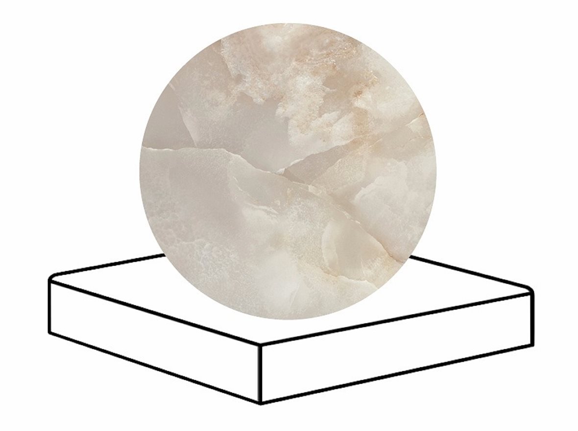 LPC Onice lasitettu porraslaatta reunalla kulmapala 33x33 03H Grey tasapintainen puleerattu keskitumma harmaa marmori
