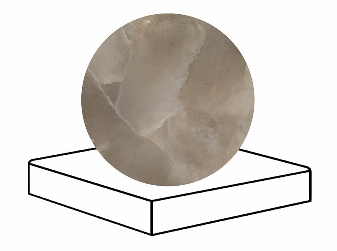 LPC Onice lasitettu porraslaatta reunalla kulmapala 33x33 06H Orientale tasapintainen puleerattu tumma ruskea marmori