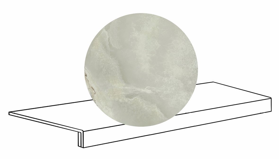 LPC Onice lasitettu porraslaatta reunalla 33x120 07L Verde tasapintainen kiillotettu keskitumma vihreä marmori