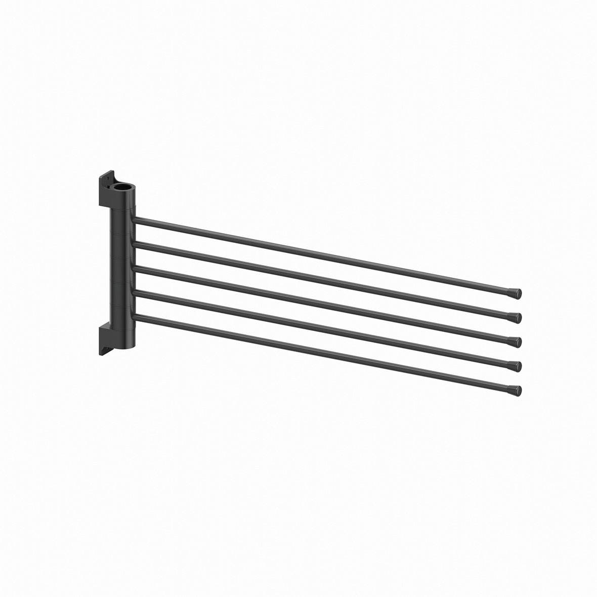 Perfct Accessories Phi Oscar kääntyvä kuivausoksa 64,15x25,9x3,5 cm musta kiiltävä 5-oksainen
