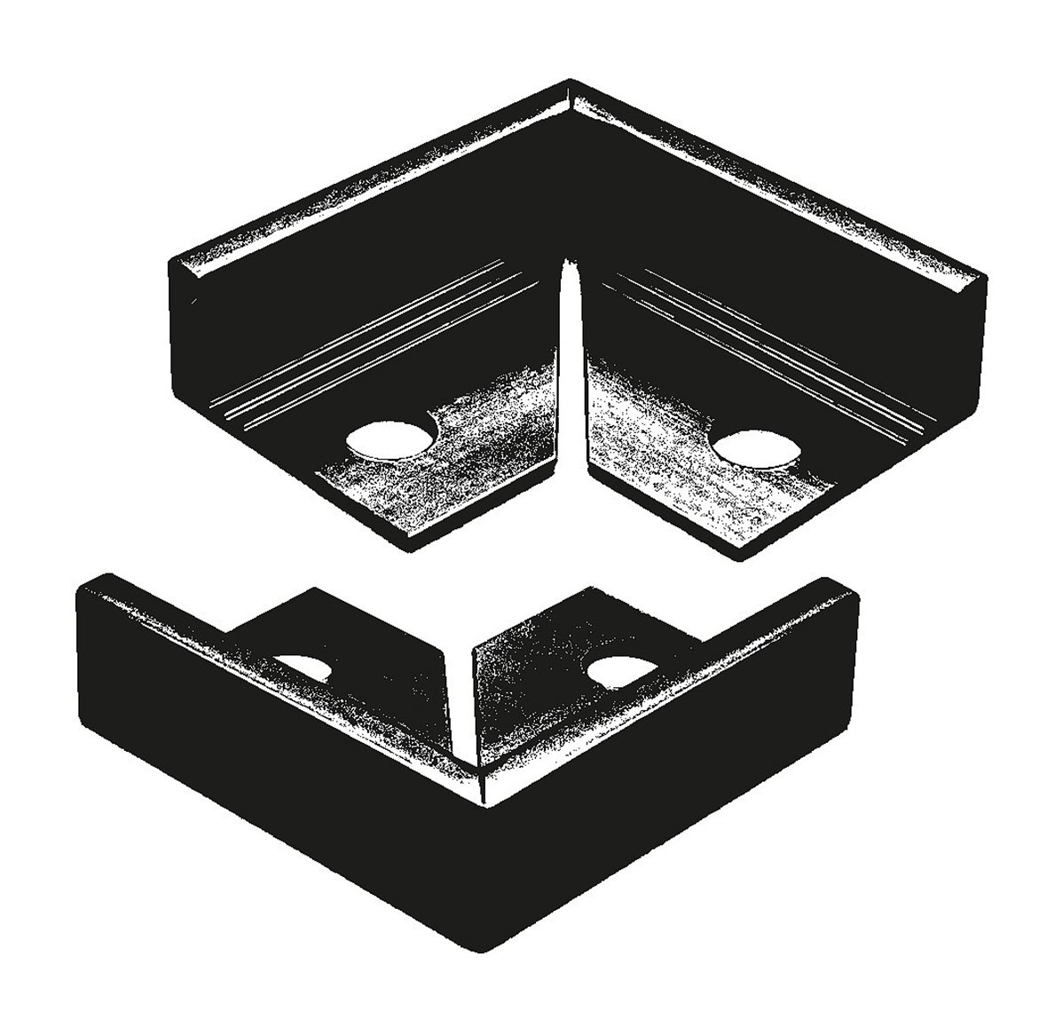 Listatalo laattalista päätekulmapala 8 mm alumiini Chalk stone 2 kpl ESC082.401