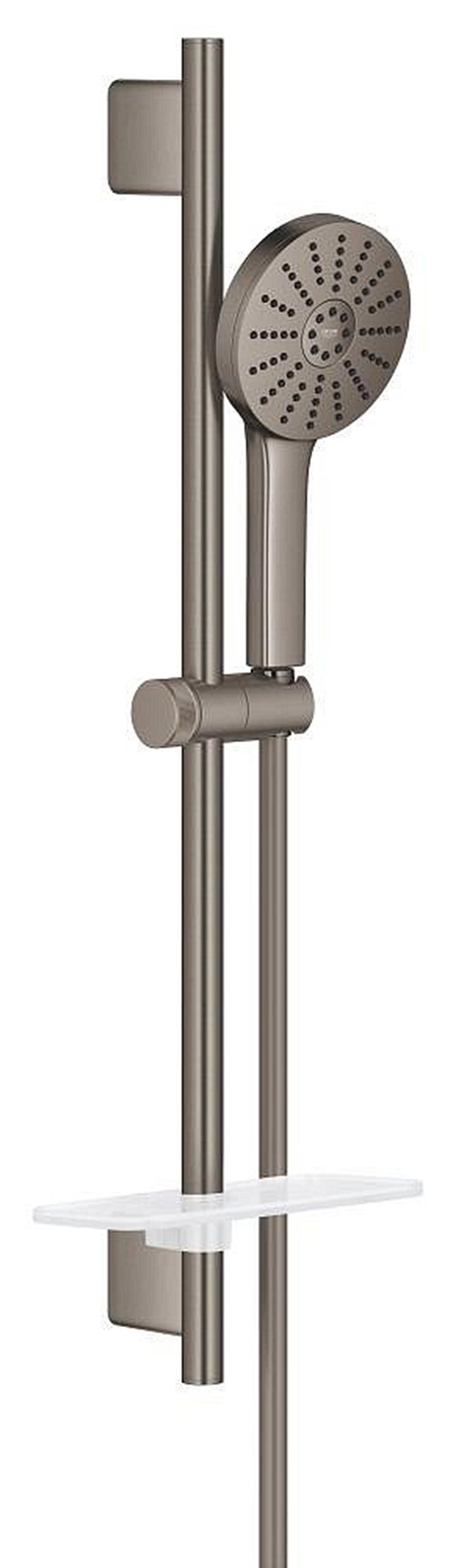 GROHE Euphoria AquaBooster 120 suihkusetti 3 suihkumuotoa 60 cm saippuatelineellä brushed hard graphite 5,2 l/min