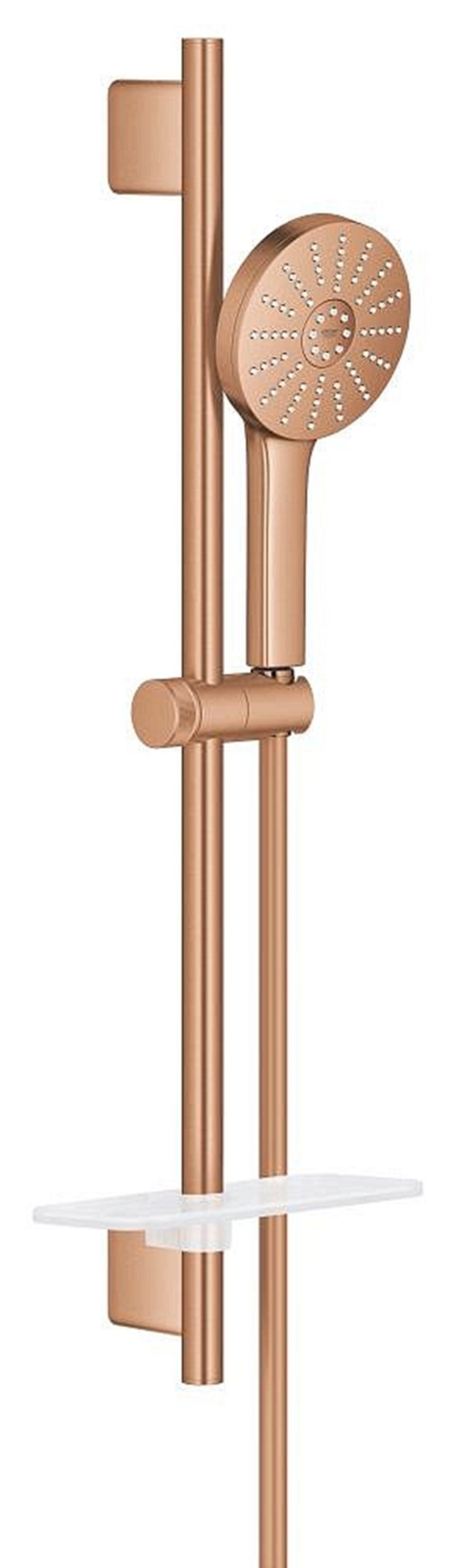 GROHE Euphoria AquaBooster 120 suihkusetti 3 suihkumuotoa 60 cm saippuatelineellä brushed warm sunset 5,2 l/min