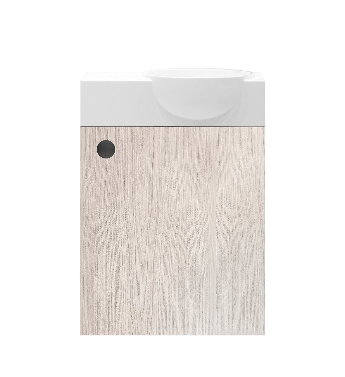 Balteco NU-series allaskaappi 40x45x21,4 cm valkotammi 1 ovi ilman vetimiä kätisyys vaihdettavissa hidastimella