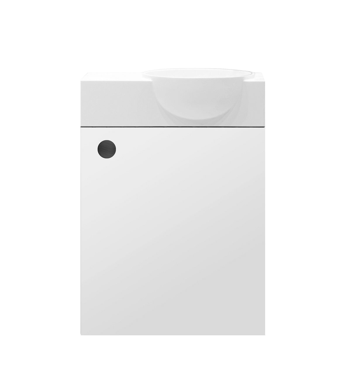 Balteco NU-series allaskaappi 40x45x21,4 cm valkoinen 1 ovi ilman vetimiä kätisyys vaihdettavissa hidastimella