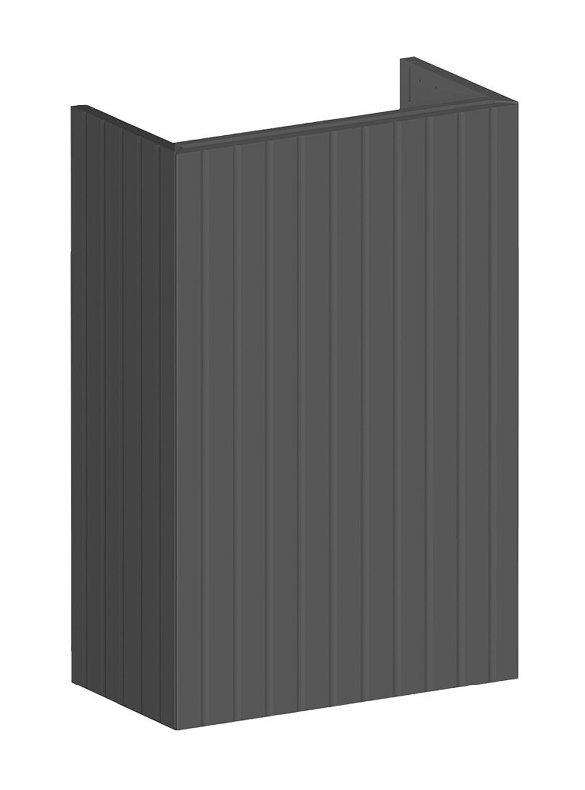 Balteco NU-series allaskaappi 40x60x21,4 cm uritettu grafiitti 1 ovi push open kätisyys vaihdettavissa