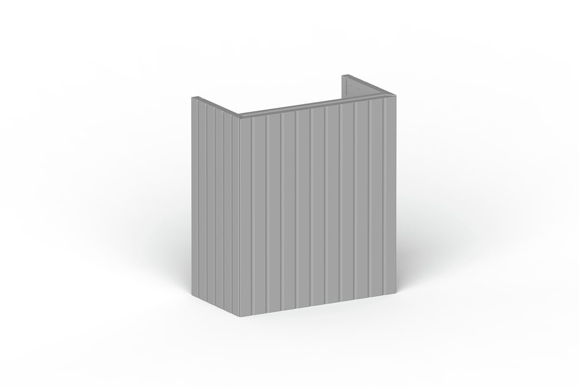 Balteco NU-series allaskaappi 40x45x21,4 cm uritettu vaaleanharmaa 1 ovi push open kätisyys vaihdettavissa