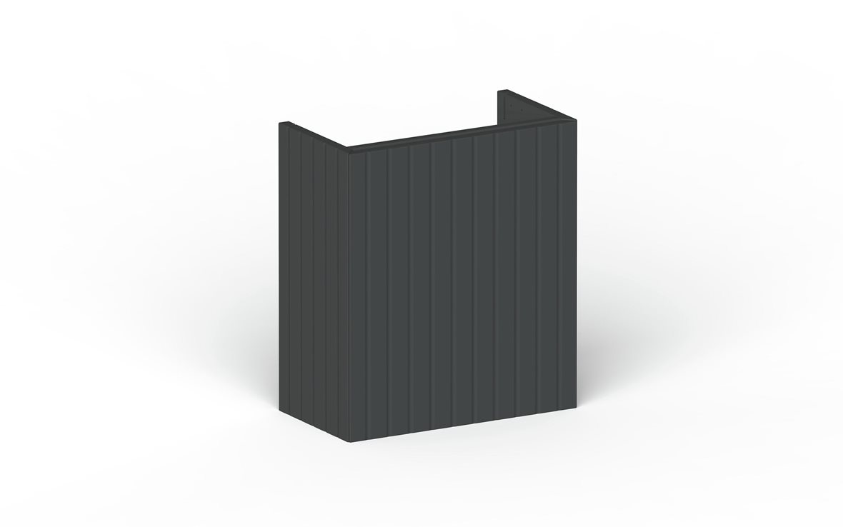 Balteco NU-series allaskaappi 40x45x21,4 cm uritettu grafiitti 1 ovi push open kätisyys vaihdettavissa