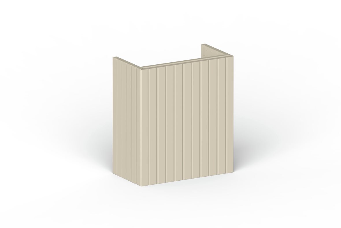 Balteco NU-series allaskaappi 40x45x21,4 cm uritettu beige 1 ovi push open kätisyys vaihdettavissa