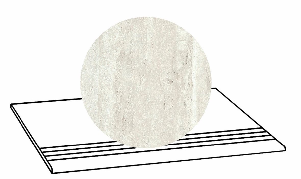 LPC Tibur lasittamaton porraslaatta liukuesteuralla 30x60 01 helmi vein tasapintainen matta beige travertino