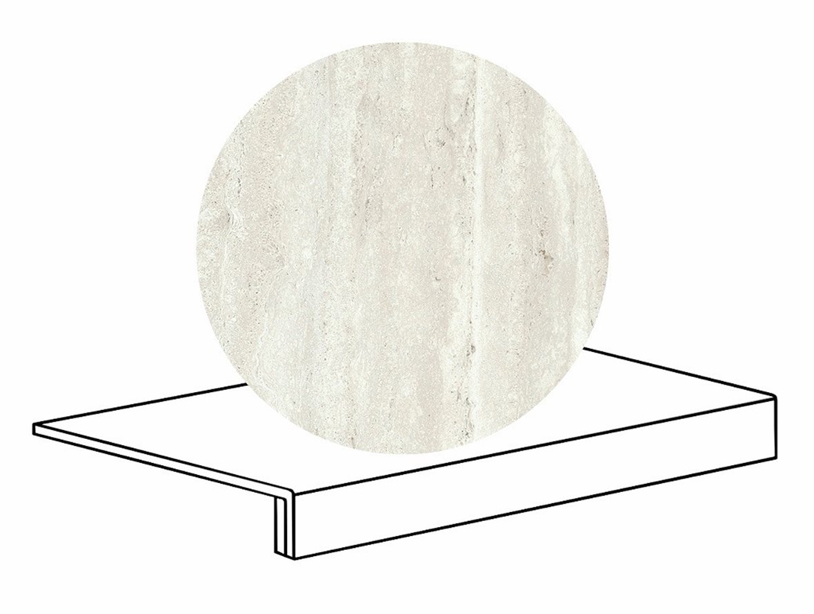 LPC Tibur lasittamaton porraslaatta reunalla 33x60 01 helmi vein tasapintainen matta beige travertino