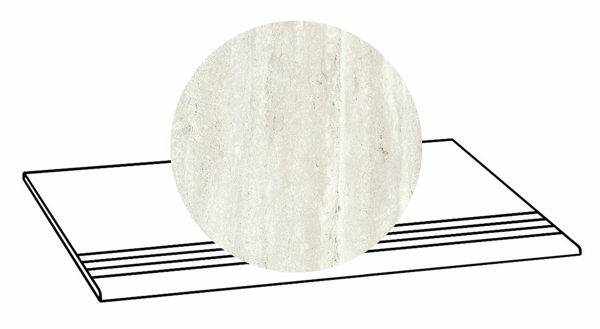 LPC Tibur lasittamaton porraslaatta liukuesteuralla 33x80 01 helmi vein tasapintainen silotettu matta beige travertino