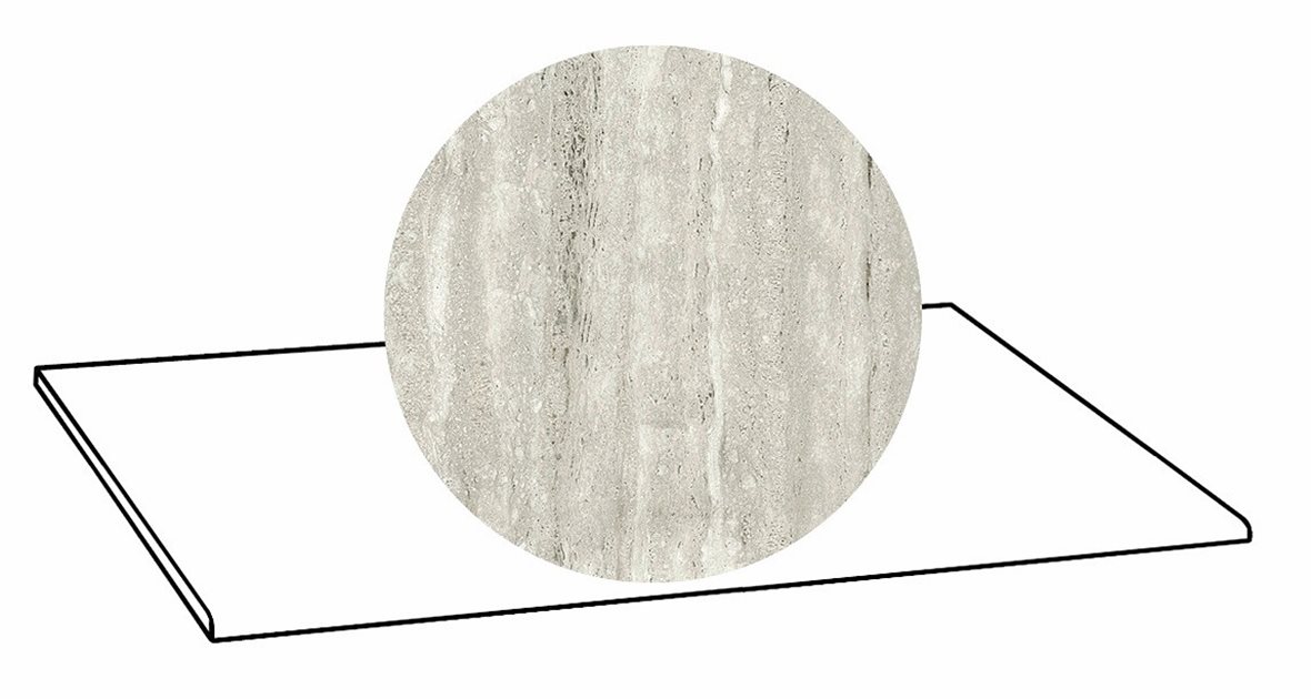 LPC Tibur lasittamaton porraslaatta 33x80 03 usva vein tasapintainen silotettu matta harmaa travertino