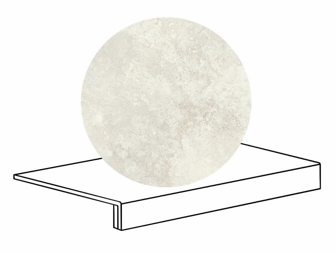 LPC Tibur lasittamaton porraslaatta reunalla 33x60 01 helmi cross tasapintainen matta beige travertino