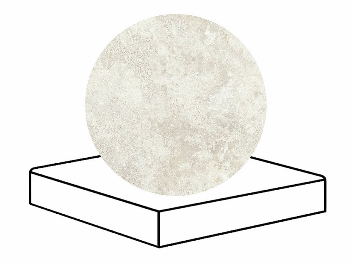 LPC Tibur lasittamaton porraslaatta reunalla kulmapala 33x33 01 helmi cross tasapintainen matta beige travertino