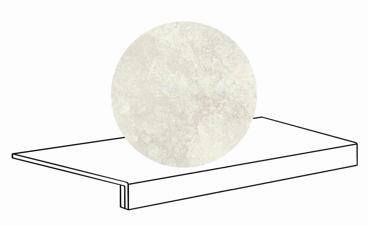 LPC Tibur lasittamaton porraslaatta reunalla 33x80 01 helmi cross tasapintainen silotettu matta beige travertino