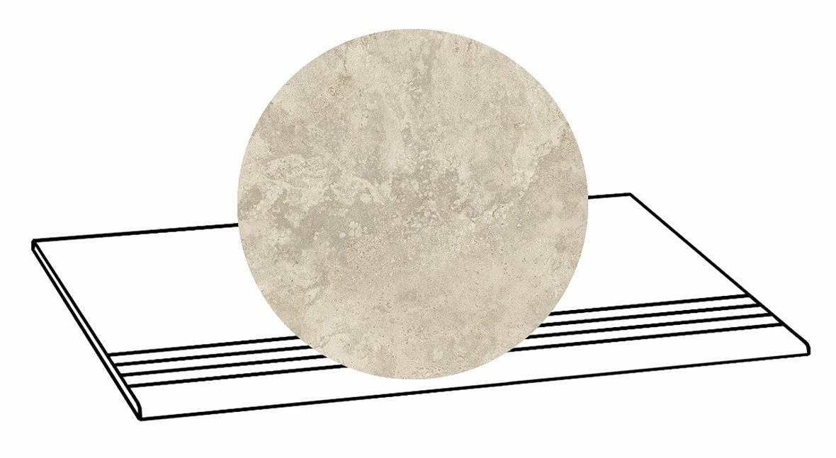 LPC Tibur lasittamaton porraslaatta liukuesteuralla 33x80 02 hiekka cross tasapintainen silotettu matta beige travertino