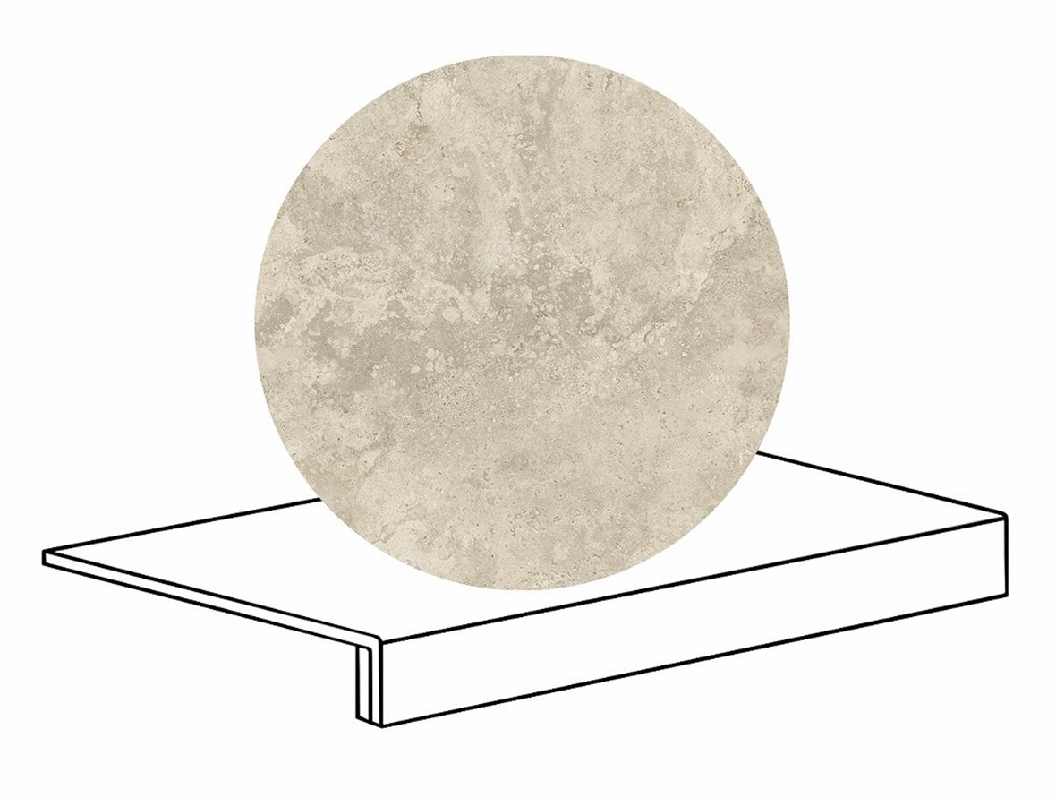 LPC Tibur lasittamaton porraslaatta reunalla 33x60 02 hiekka cross tasapintainen matta beige travertino