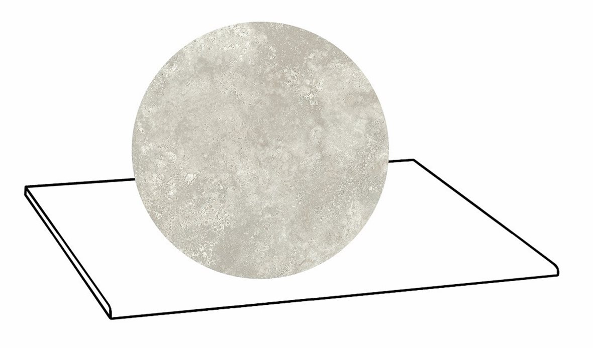 LPC Tibur lasittamaton porraslaatta 30x60 03 usva cross tasapintainen matta harmaa travertino