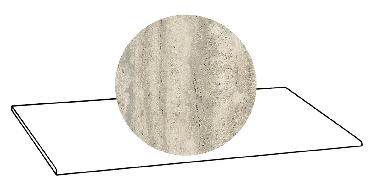 LPC Tibur lasittamaton porraslaatta 33x120 02 hiekka vein tasapintainen matta beige travertino