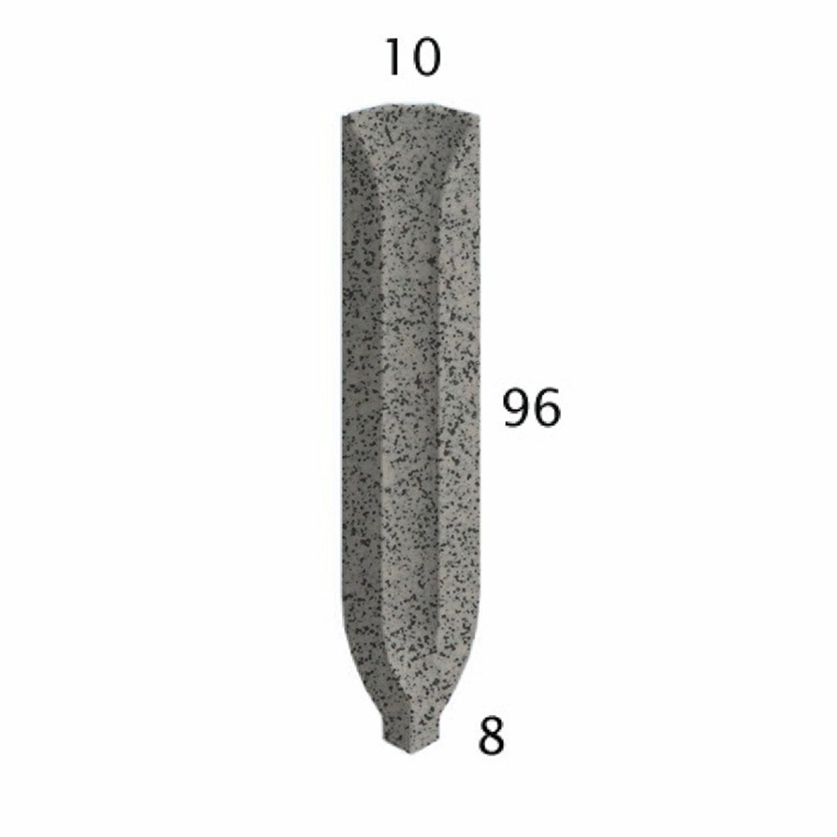 Pukkila Natura lasittamaton sisäkulmapala 1x9,6 speckled grey 4402CBI/1C tasapintainen matta harmaa pilkullinen