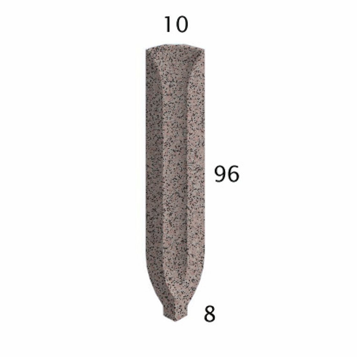 Pukkila Natura lasittamaton sisäkulmapala 1x9,6 granite rose 4408CBI/1C tasapintainen matta punainen pilkullinen