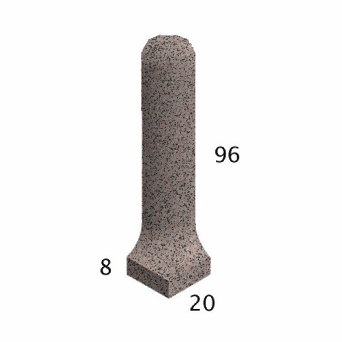Pukkila Natura lasittamaton ulkokulmapala 2x10x2 granite rose 4408CBO/1C tasapintainen matta punainen pilkullinen
