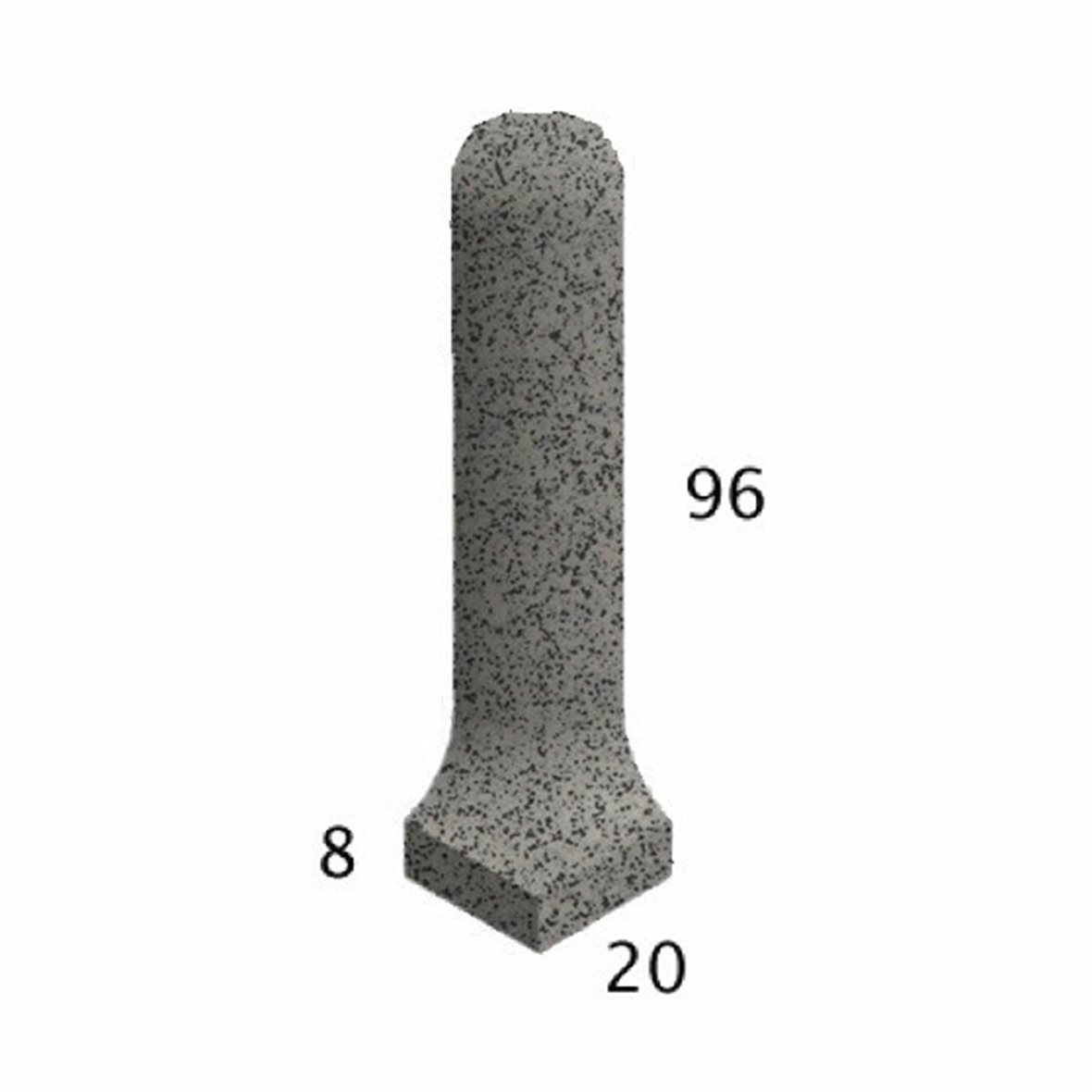Pukkila Natura lasittamaton ulkokulmapala 2x10x2 speckled grey 4402CBO/1C tasapintainen matta harmaa pilkullinen
