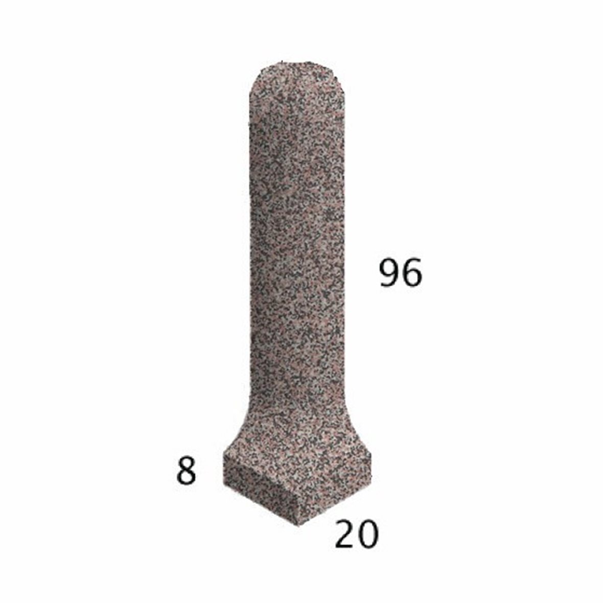 Pukkila Natura lasittamaton ulkokulmapala 2x10x2 granite burgundy 4410CBO/1C tasapintainen matta punainen pilkullinen