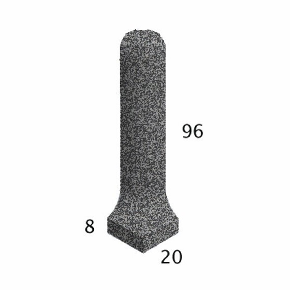 Pukkila Natura lasittamaton ulkokulmapala 2x10x2 speckled b/w 4424CBO/1C tasapintainen matta valkoinen pilkullinen