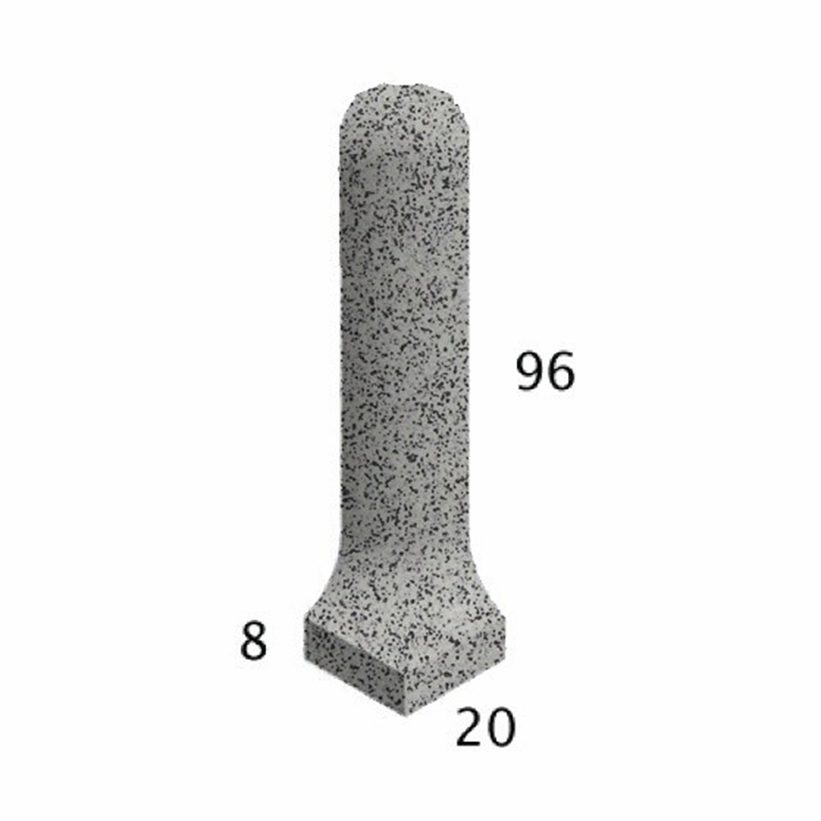 Pukkila Natura lasittamaton ulkokulmapala 2x10x2 speckled white 4426CBO/1C tasapintainen matta valkoinen pilkullinen
