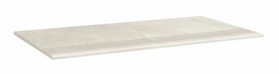 LPC Milan lasittamaton porraslaatta liukuesteuralla 33x80 01 kalkki tasapintainen silotettu matta vaalea valkoinen kivi