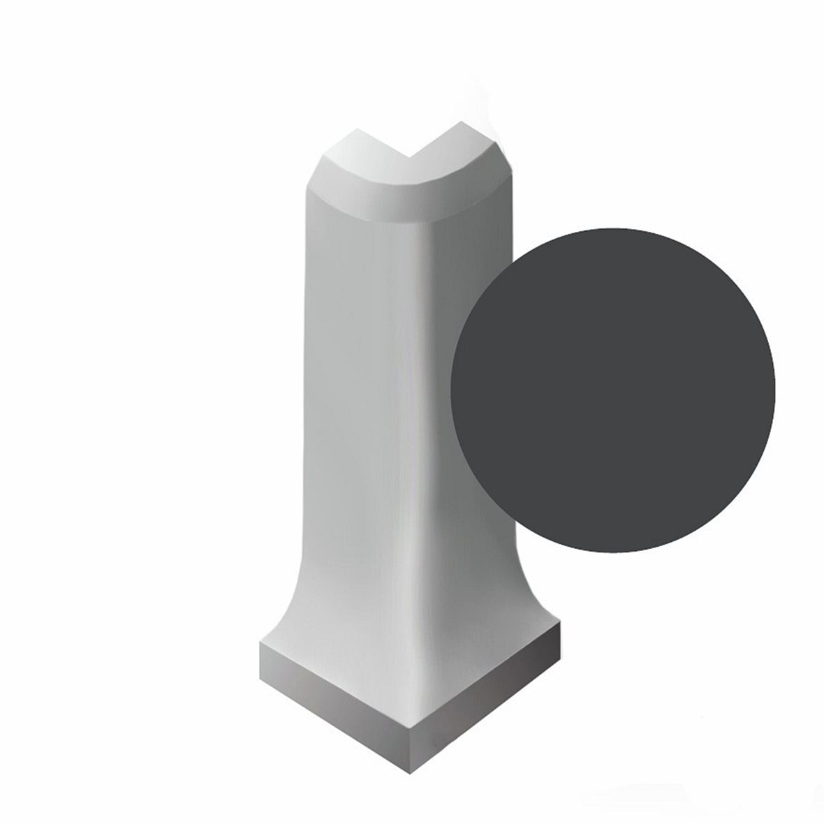LPC Plain Colours lasittamaton ulkokulmapala 4,3x10,6x4,3 black tasapintainen matta tumma musta yksivärinen