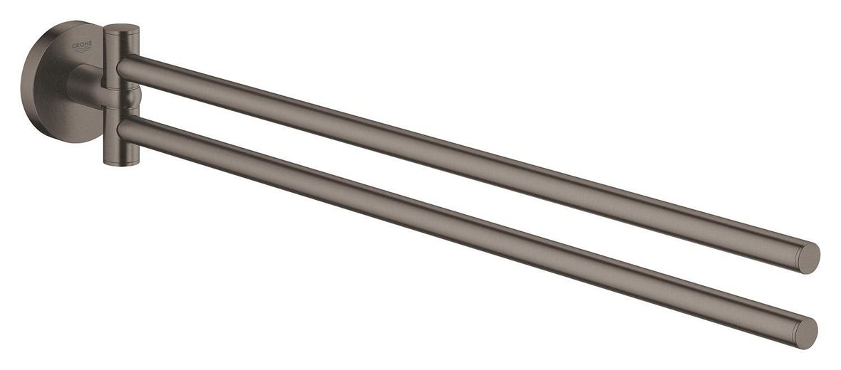 GROHE Essentials kaksiosainen pyyhetanko 5,4x6,1x43,9 cm PVD brushed hard graphite kääntyvä