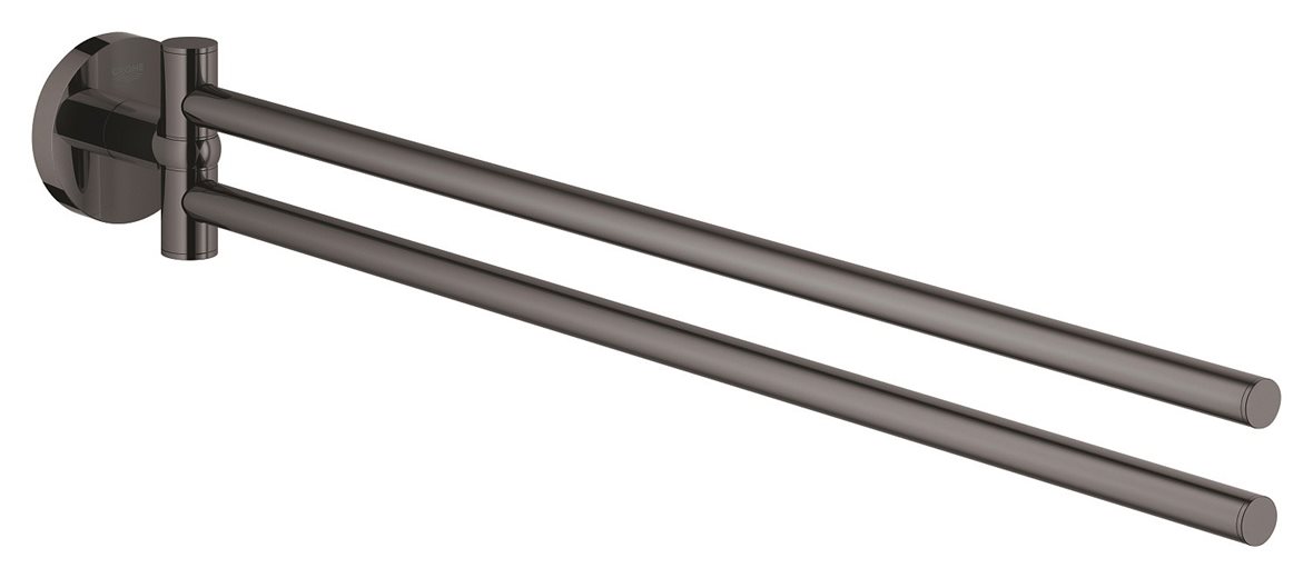 GROHE Essentials kaksiosainen pyyhetanko 5,4x6,1x43,9 cm PVD hard graphite kääntyvä
