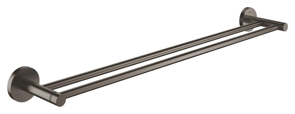 GROHE Essentials kaksiosainen pyyhetanko 60x5,4x10,5 cm PVD brushed hard graphite