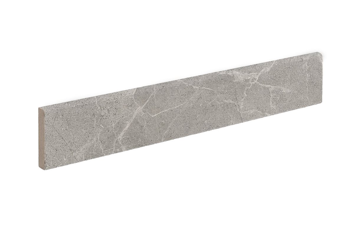 Pukkila Lapponia lasitettu jalkalista pyöristetty pitkä sivu 9x60 03 grey tasapintainen matta keskitumma harmaa kivi