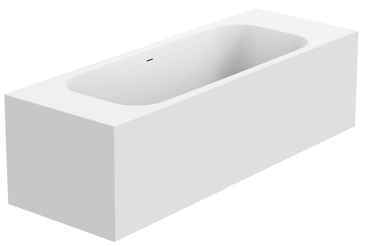 Balteco Arona mittatilauskiviamme 180-230x80x65 cm valkoinen taso molemmilla puolilla kulma-asennus oikea