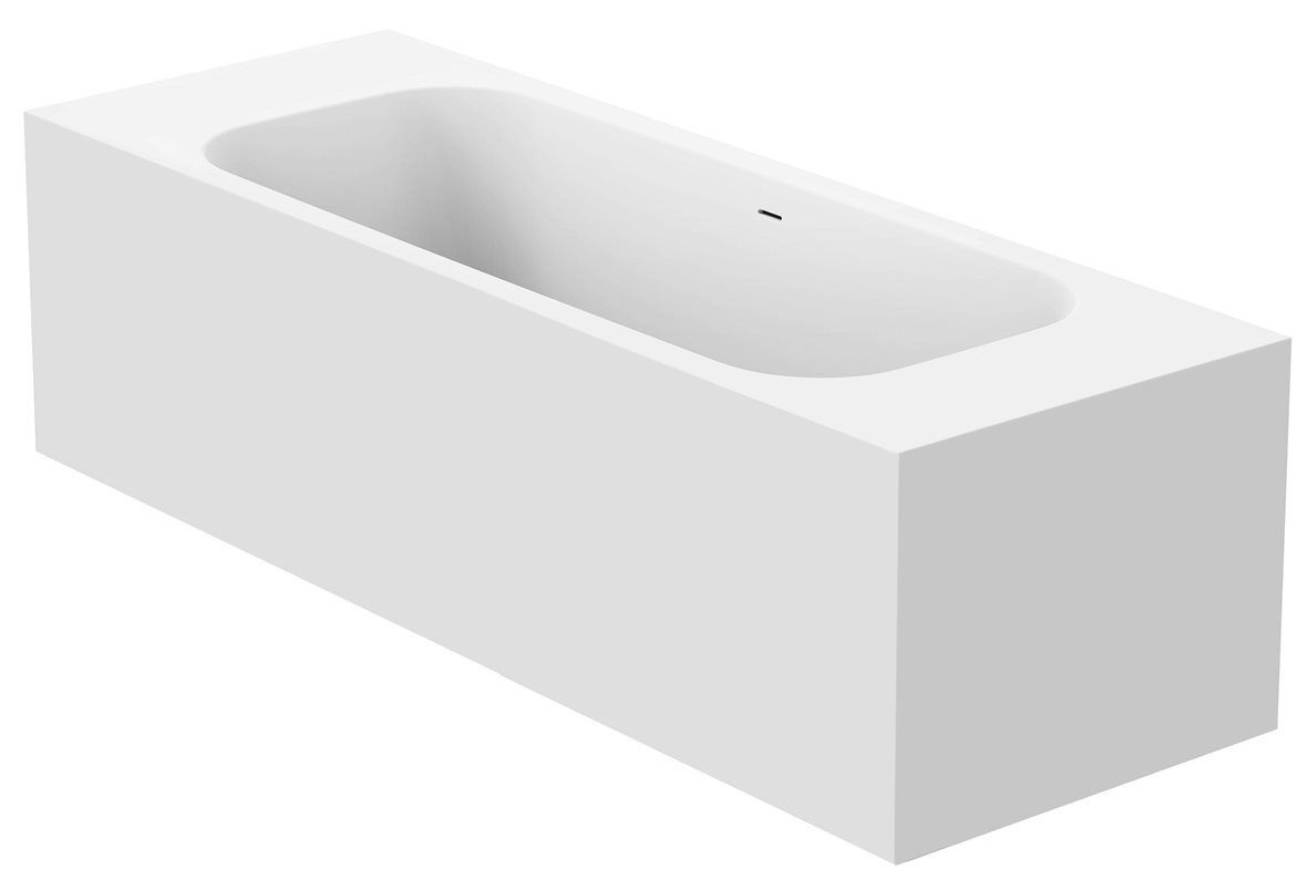 Balteco Arona mittatilauskiviamme 180-230x80x65 cm valkoinen taso molemmilla puolilla suoralle seinälle