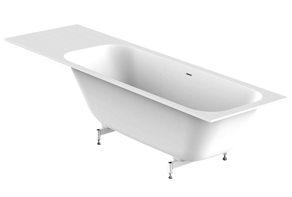 Balteco Arona mittatilauskiviamme 180-230x80x65 cm valkoinen taso vasemmalla upotettava