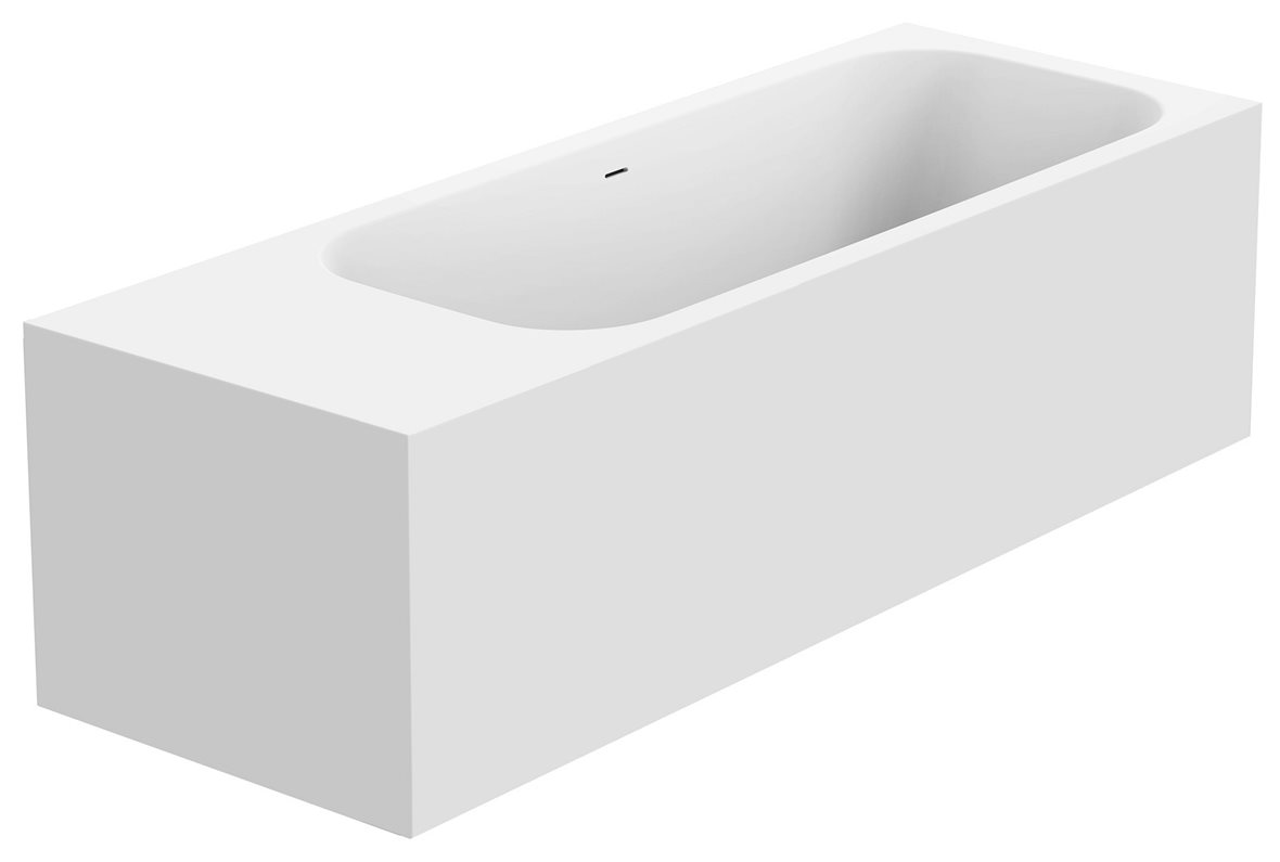 Balteco Arona mittatilauskiviamme 180-230x80x65 cm valkoinen taso vasemmalla kulma-asennus oikea