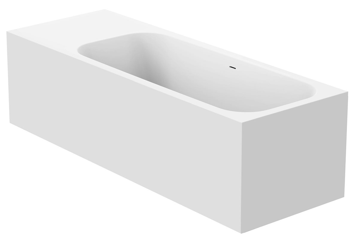 Balteco Arona mittatilauskiviamme 180-230x80x65 cm valinnainen RAL-väri/valkoinen taso vasemmalla suoralle seinälle