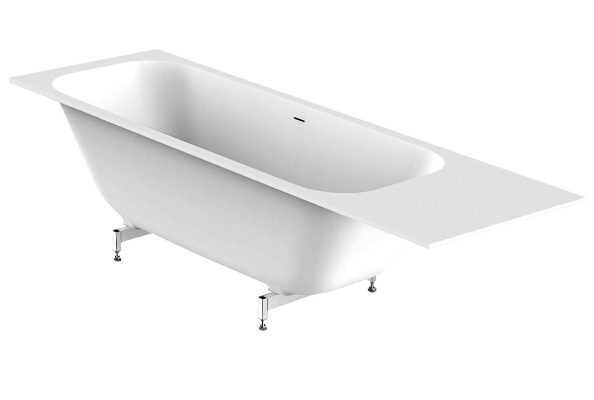 Balteco Arona mittatilauskiviamme 180-230x80x65 cm valkoinen taso oikealla upotettava