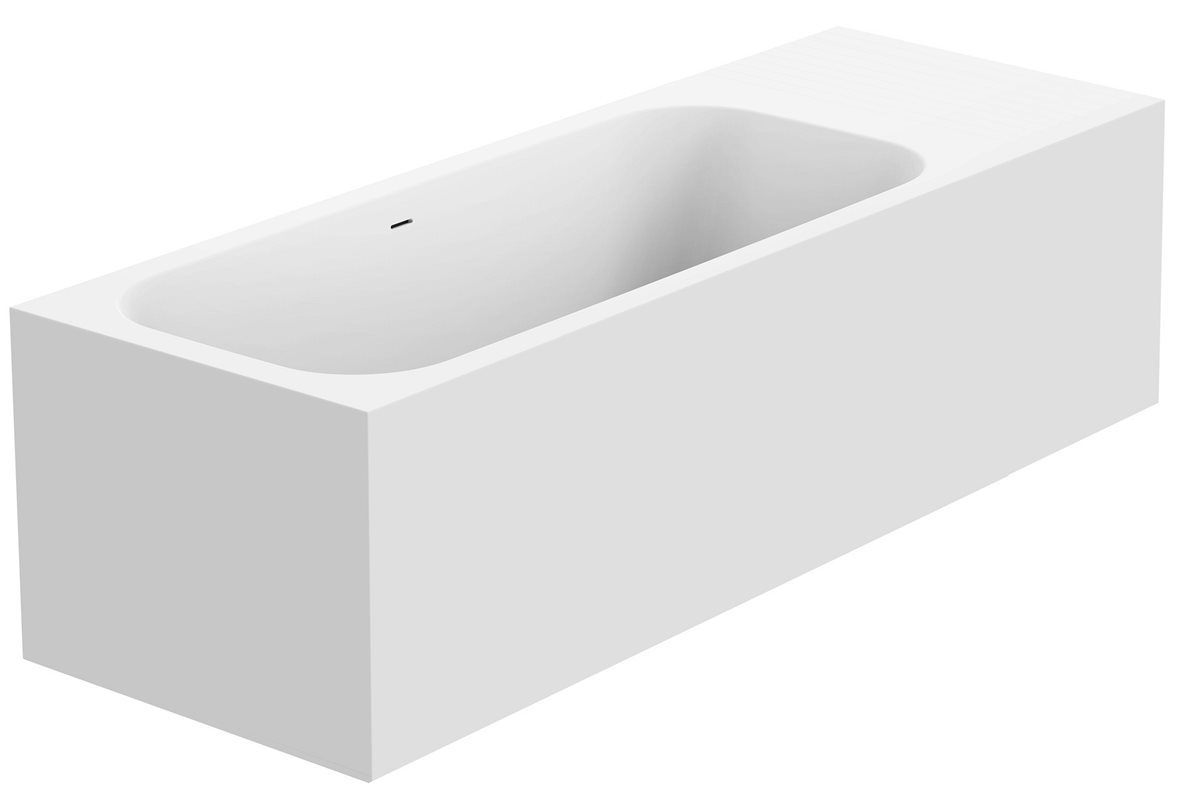 Balteco Arona mittatilauskiviamme 180-230x80x65 cm valkoinen taso oikealla kulma-asennus oikea